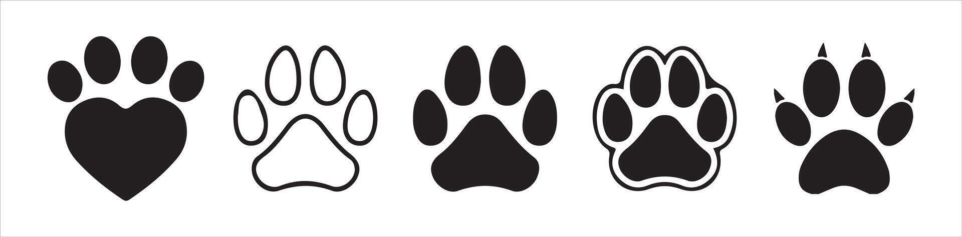 Pet paw editable stroke outline icon isolated on white background flat illustration eps 10. vector