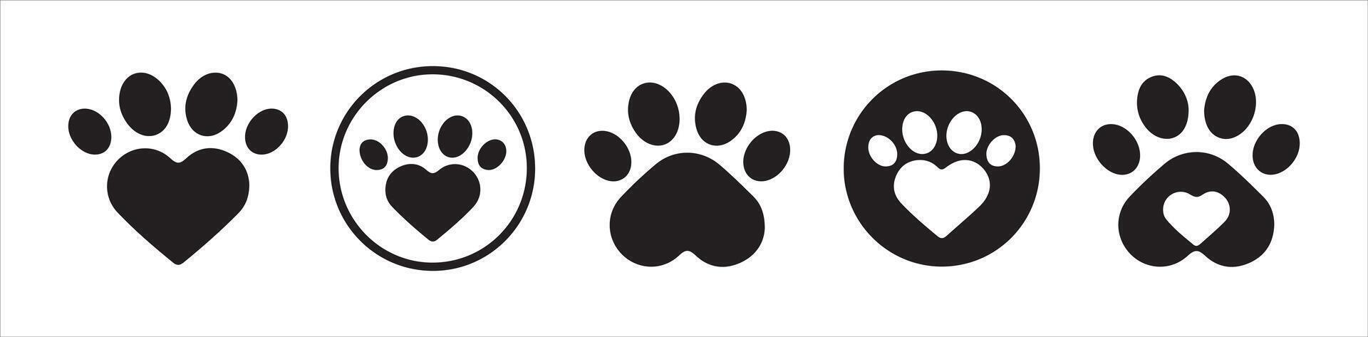 dog and cat paw vector