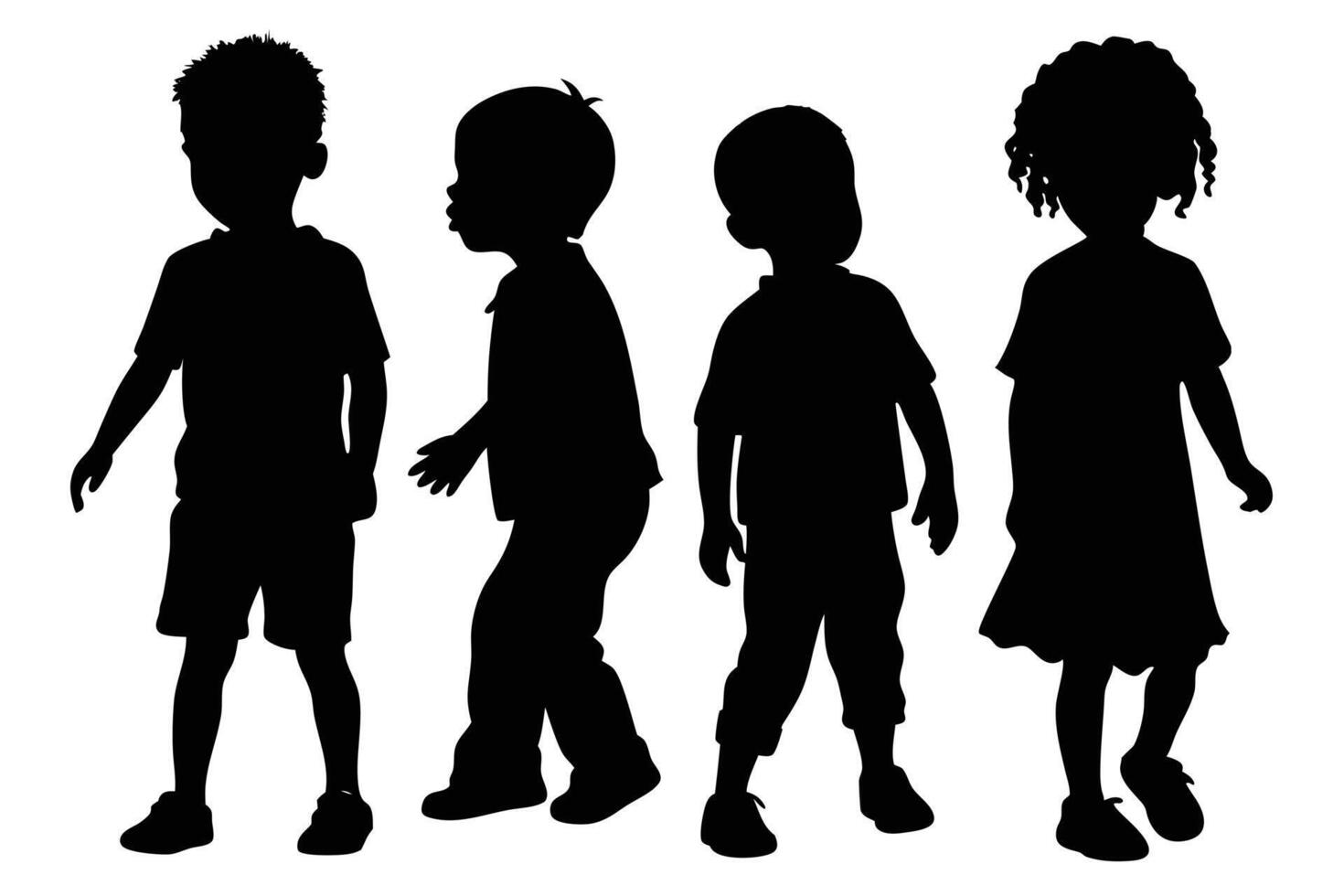 Inspiring Kids Silhouette Art Concepts vector
