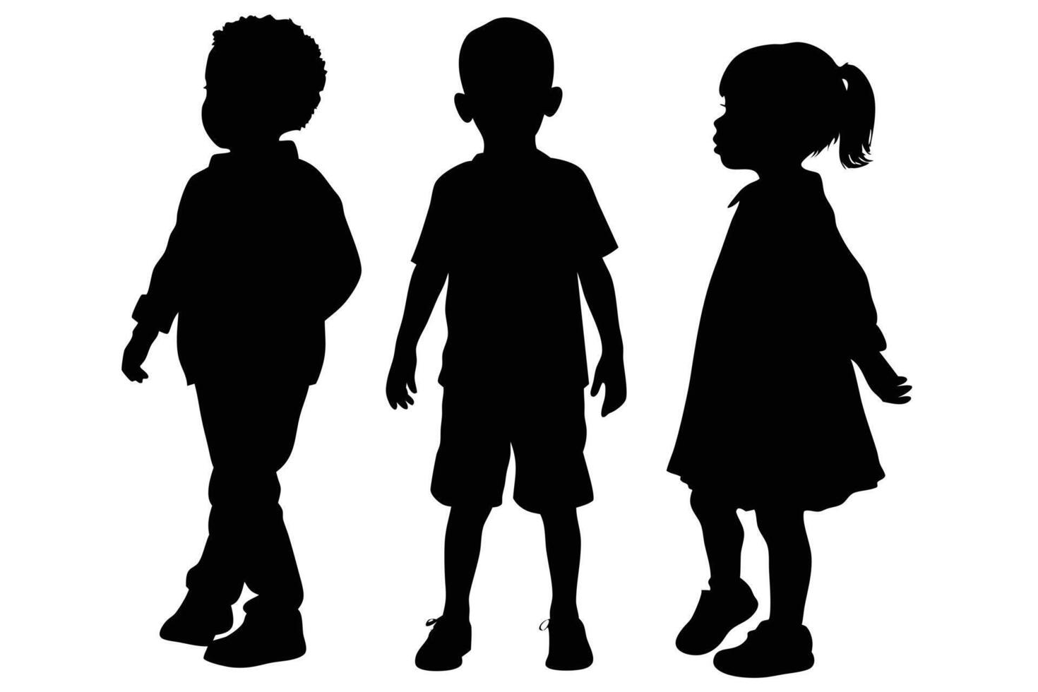 Artistic Kids Silhouette Styles and Designs vector