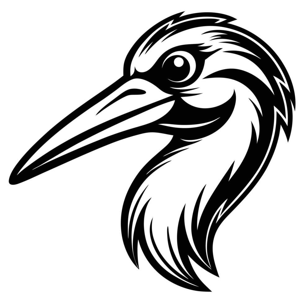 Stylish Stork Head Mascot Creations vector