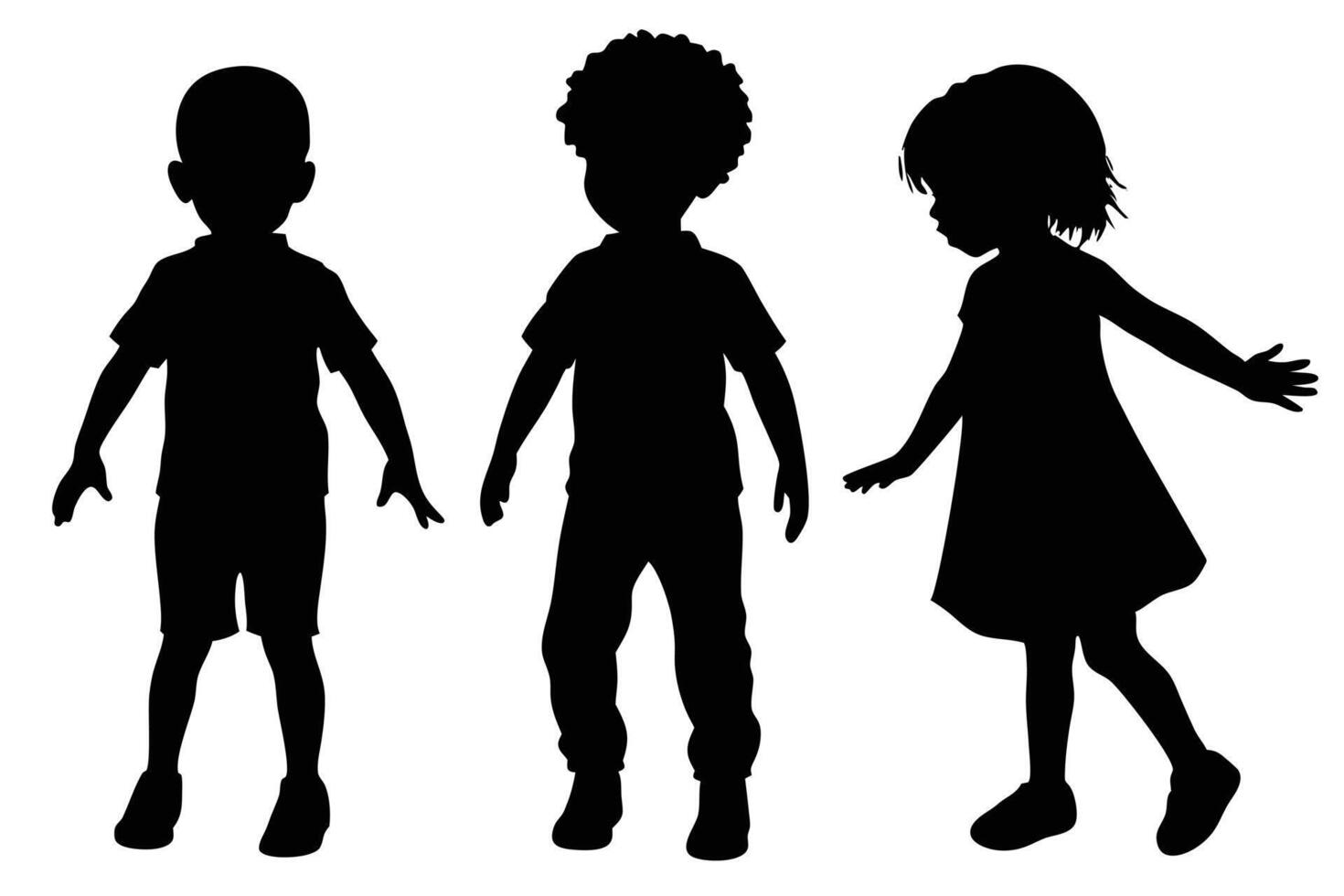 Captivating Kids Silhouette Art Inspiration vector