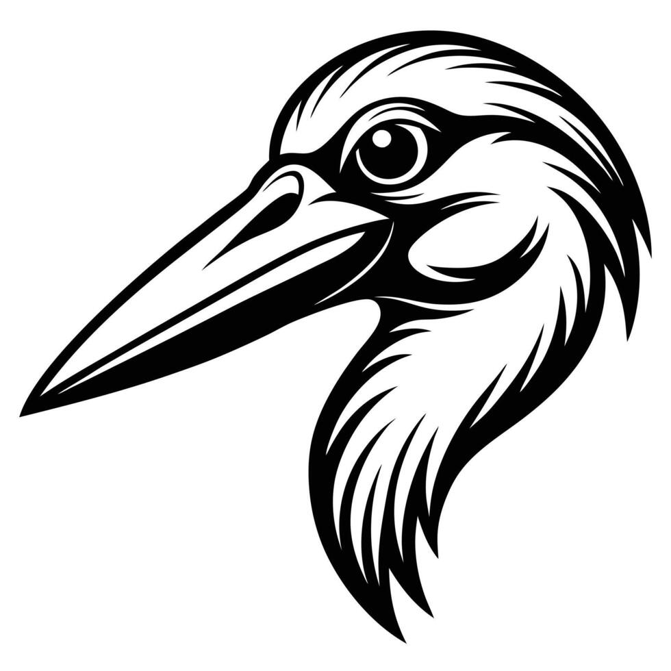 Stunning Stork Head Mascot Art vector