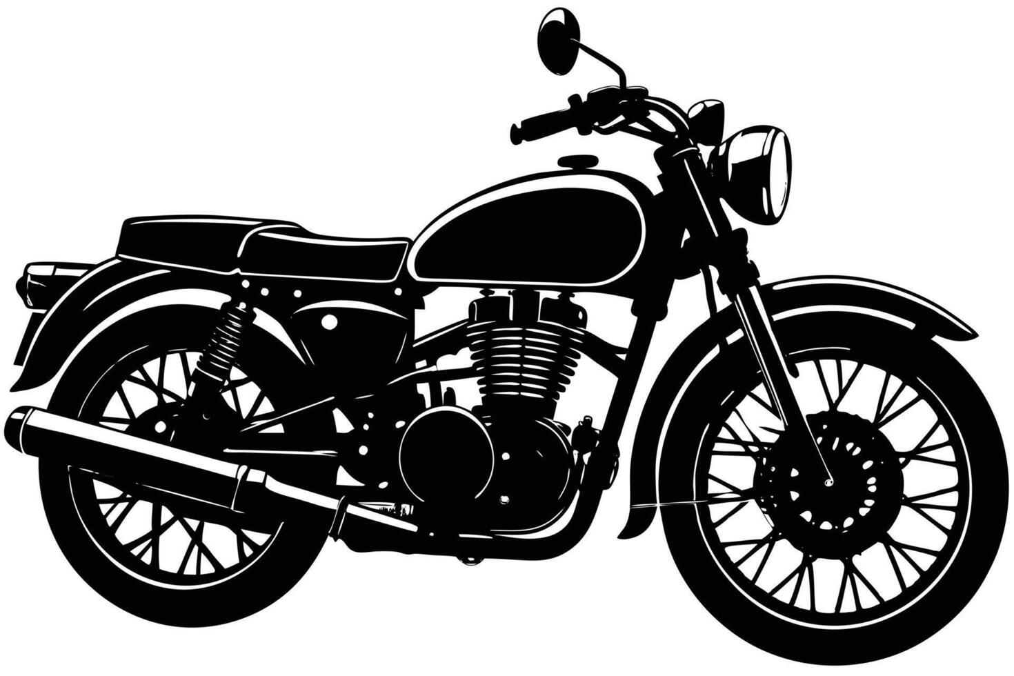 Creative Royal Enfield Silhouette Art vector