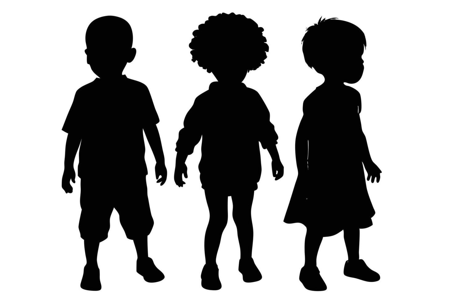 Creative Kids Silhouette Design Ideas vector