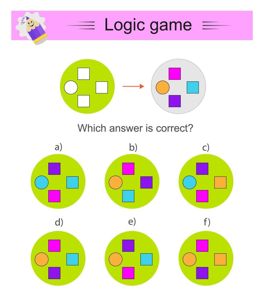 Logic game. IQ training test. Visual intellect. illustration. vector