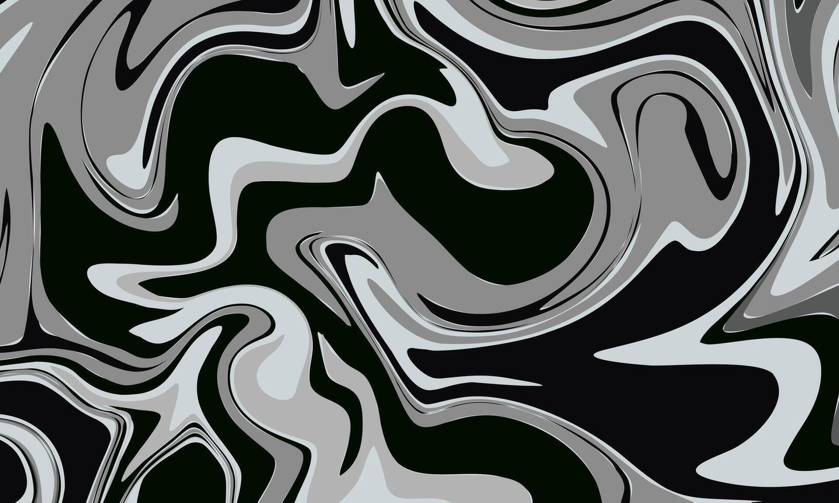 a black and white marble pattern with swirls. Abstract Liquid Texture for Background or Wallpaper vector