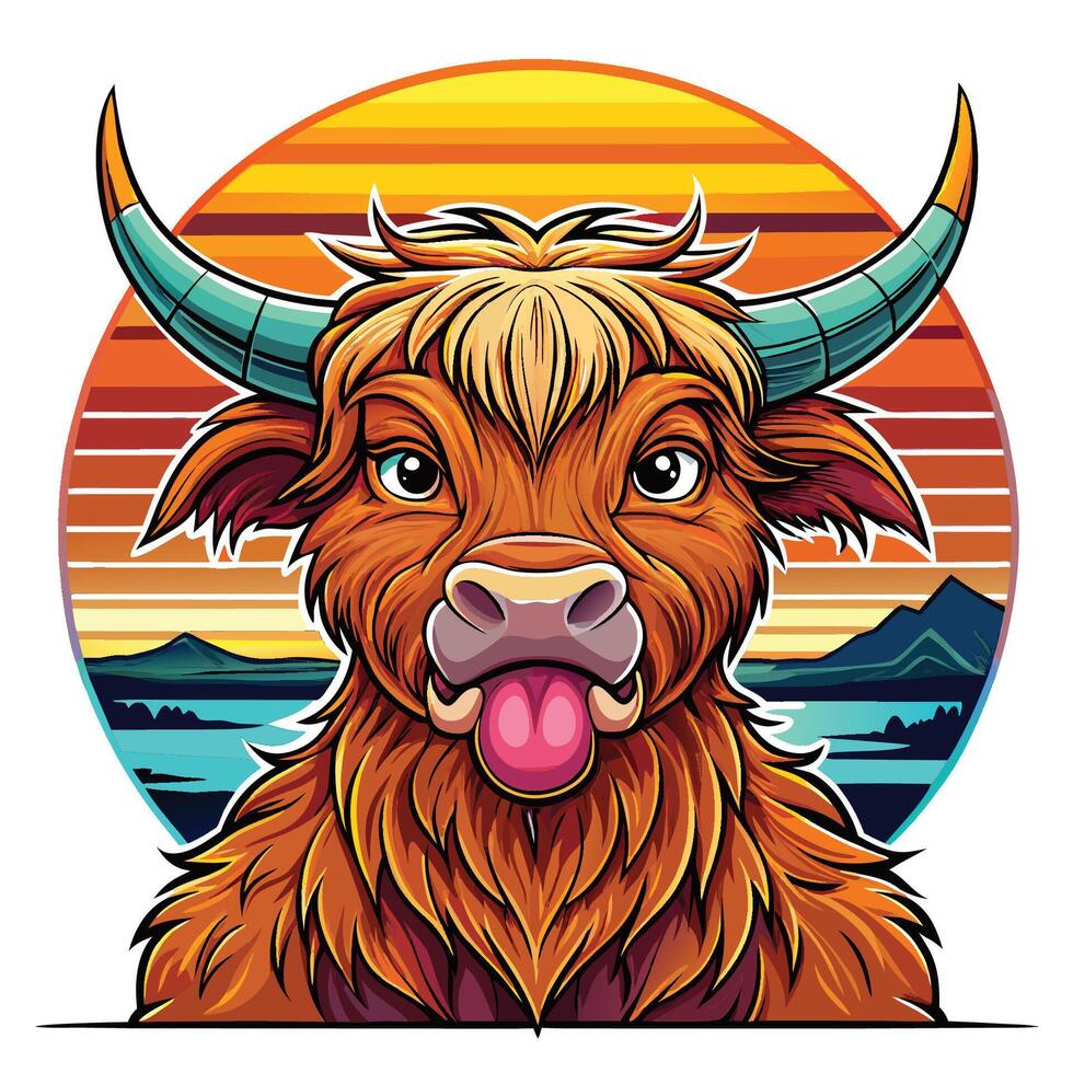Inspiring Bison Head Mascot Art vector