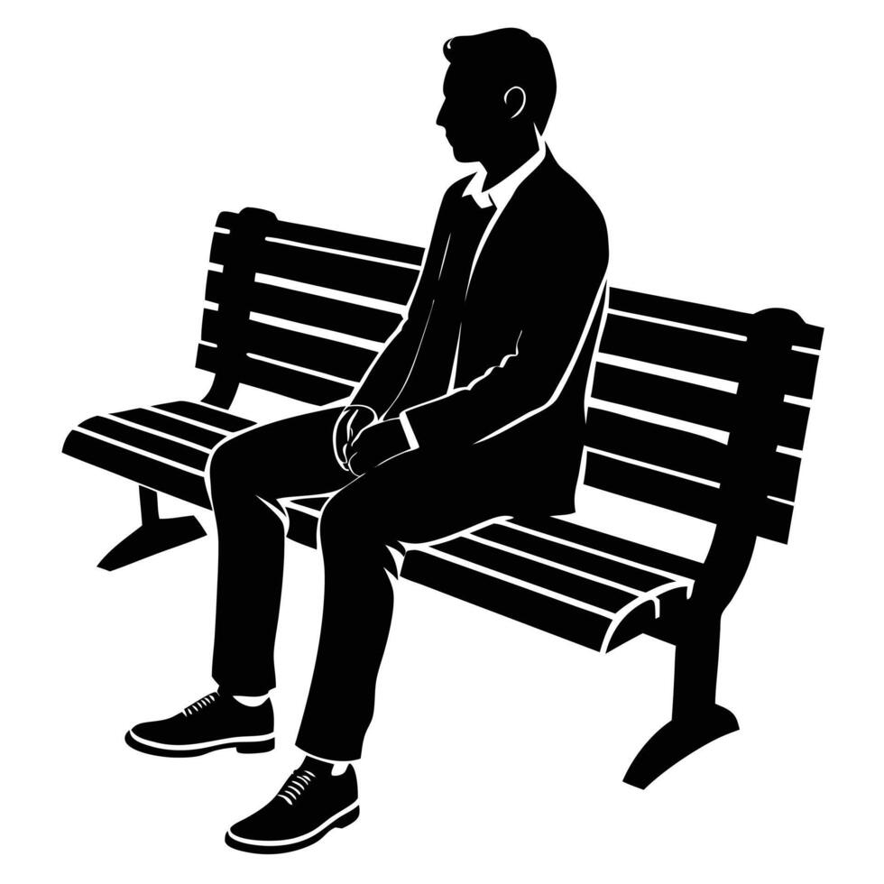 Captivating Park Bench Silhouette Art vector
