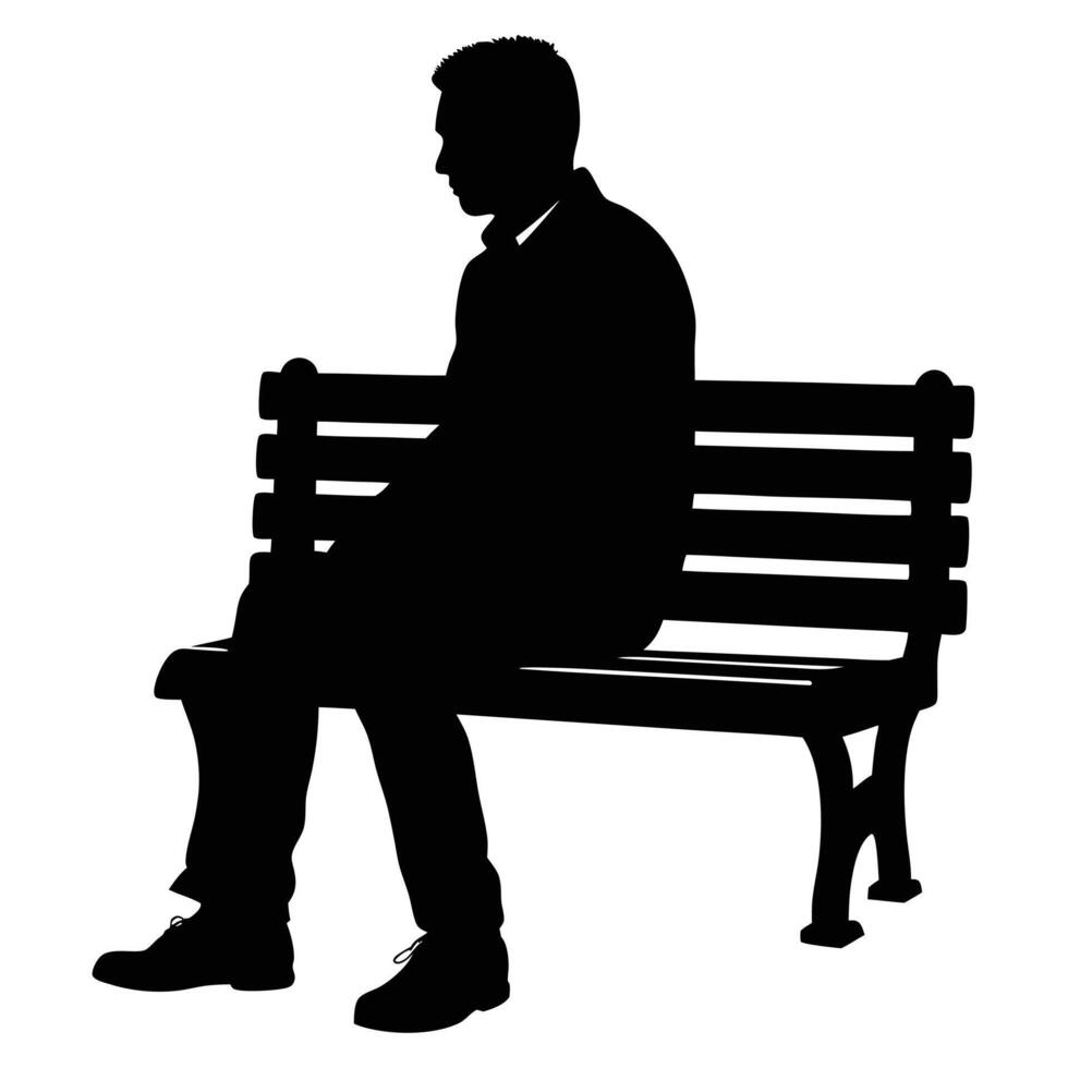Stunning Designs of Sitting Man Silhouettes vector
