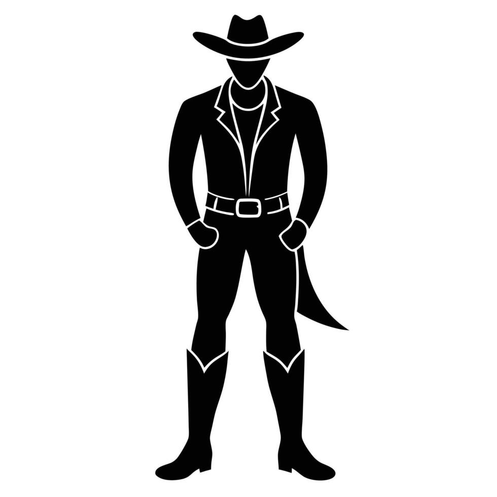 Exploring Iconic Cowboy Silhouette Designs vector
