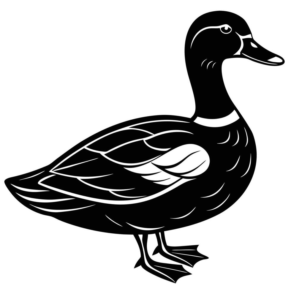 Stylish Duck Silhouettes for Design vector