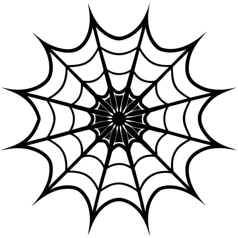 Stunning Spider Web Silhouette Art vector