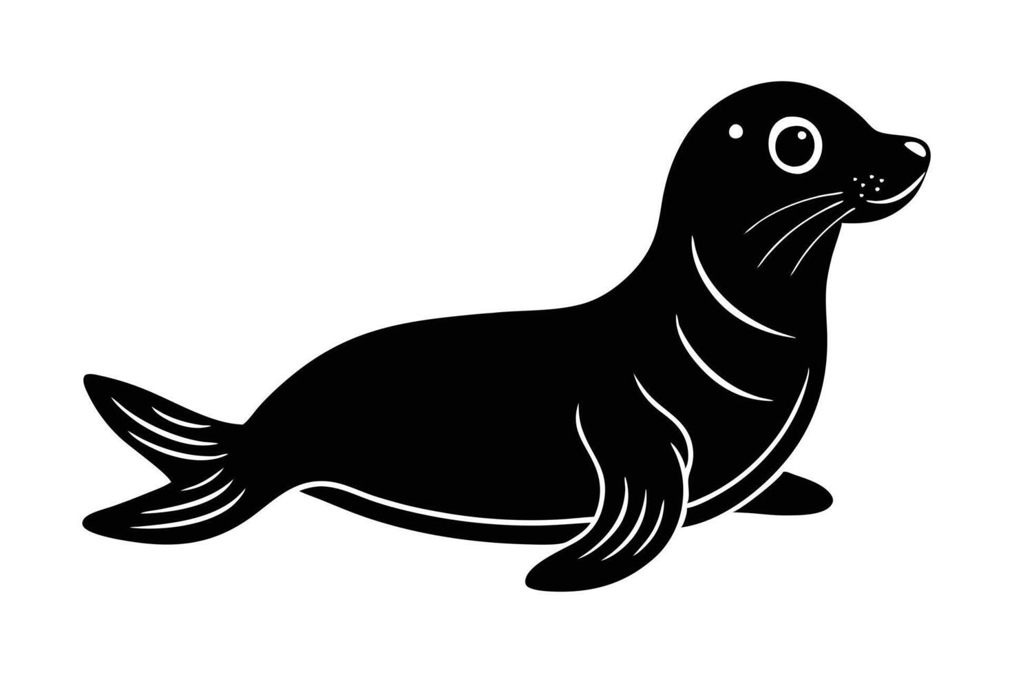 Creative Seal Silhouette Design Ideas vector