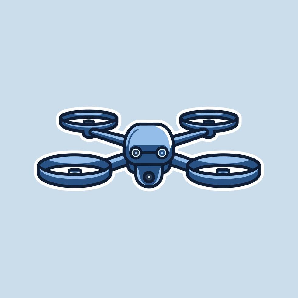 A Cartoon style illustration of a drone. vector
