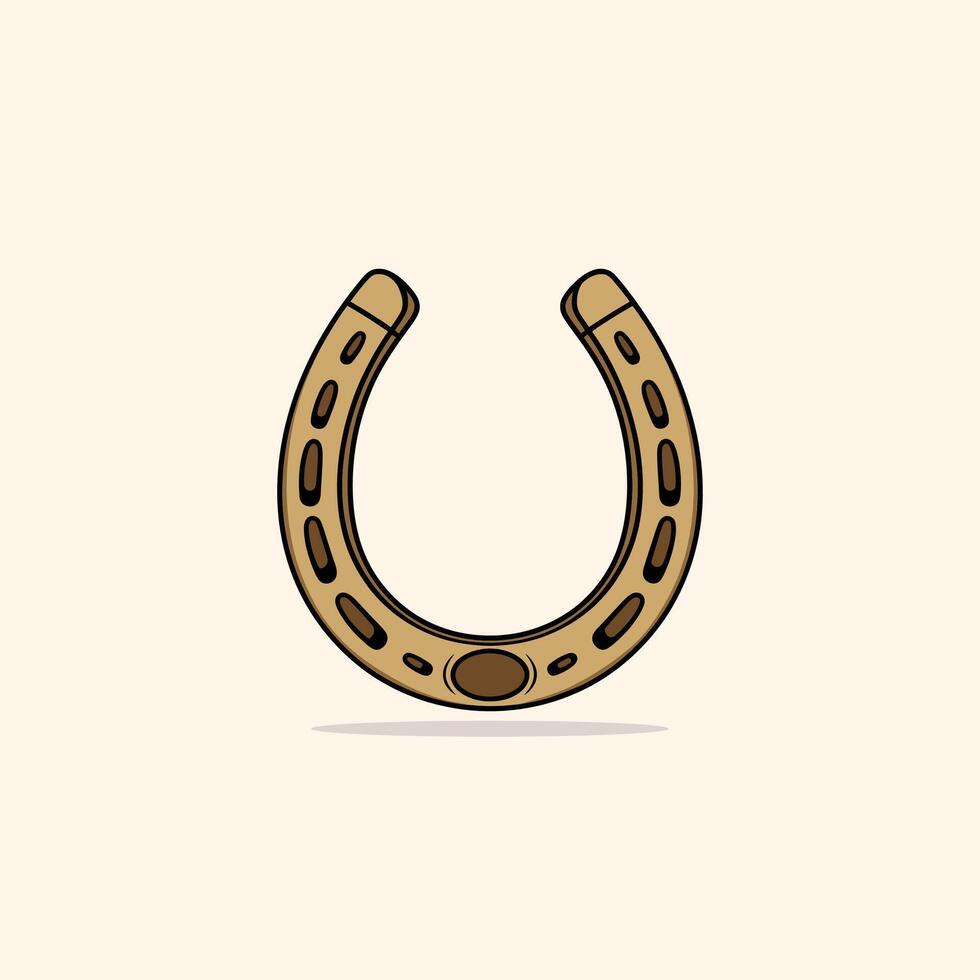 Simple, Cartoon-Style Horseshoe Design for Good Luck vector
