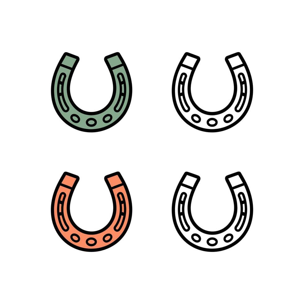 variations of a horseshoe icon, perfect for good luck or lucky charm themes. vector