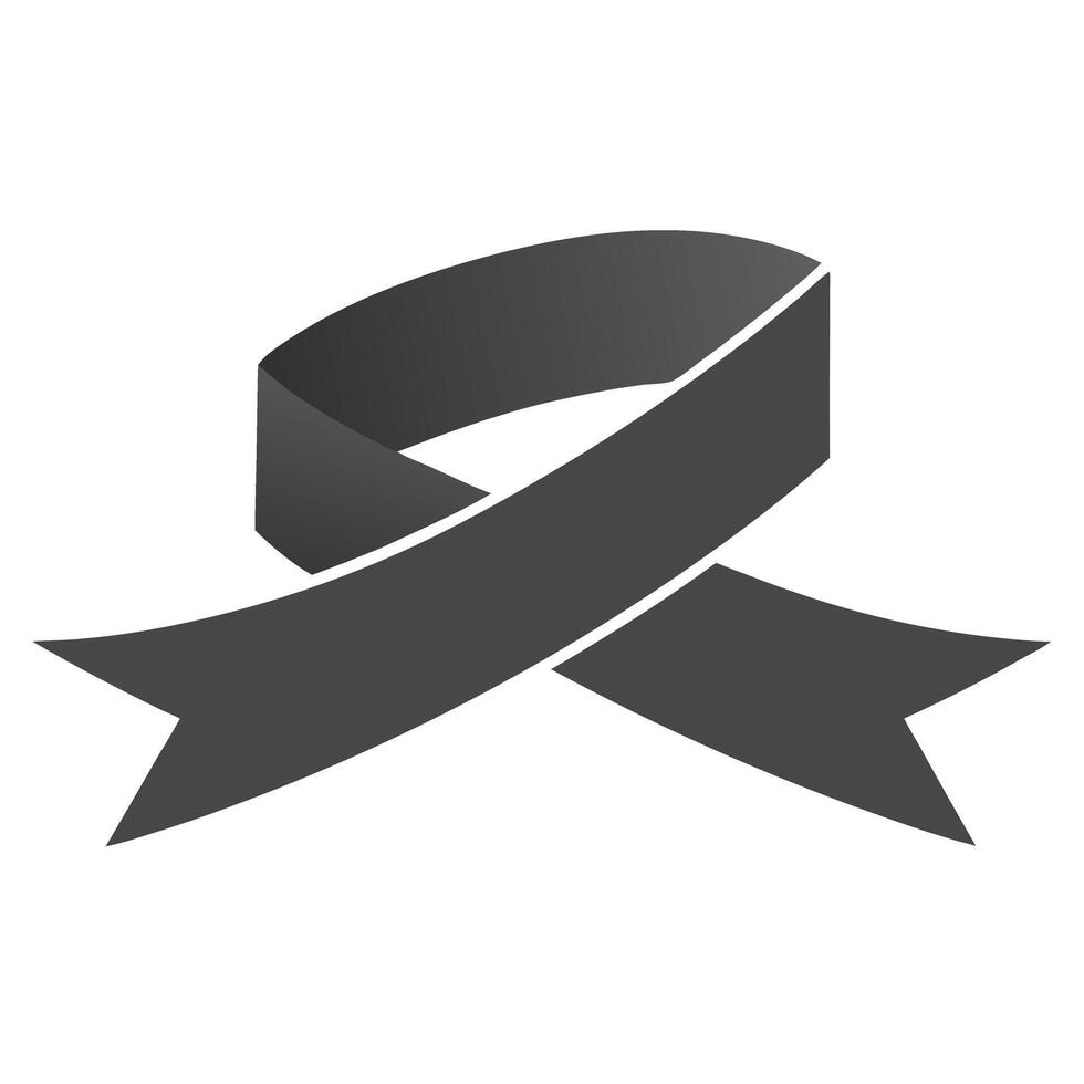 Black Awareness Ribbon Symbol Mourning, Grief, Loss, Support vector