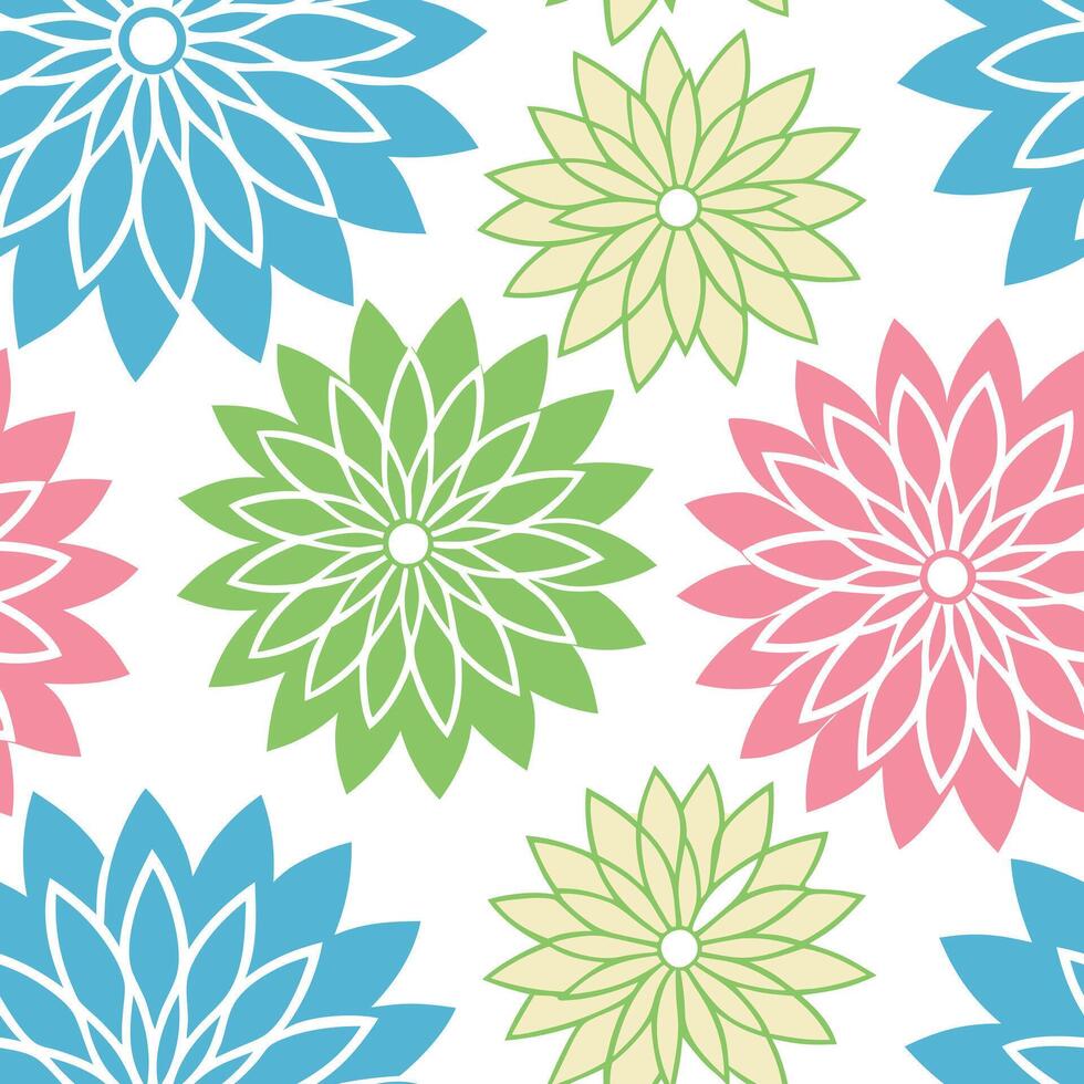 Pastel Floral Seamless Pattern Spring Bloom Design Background vector