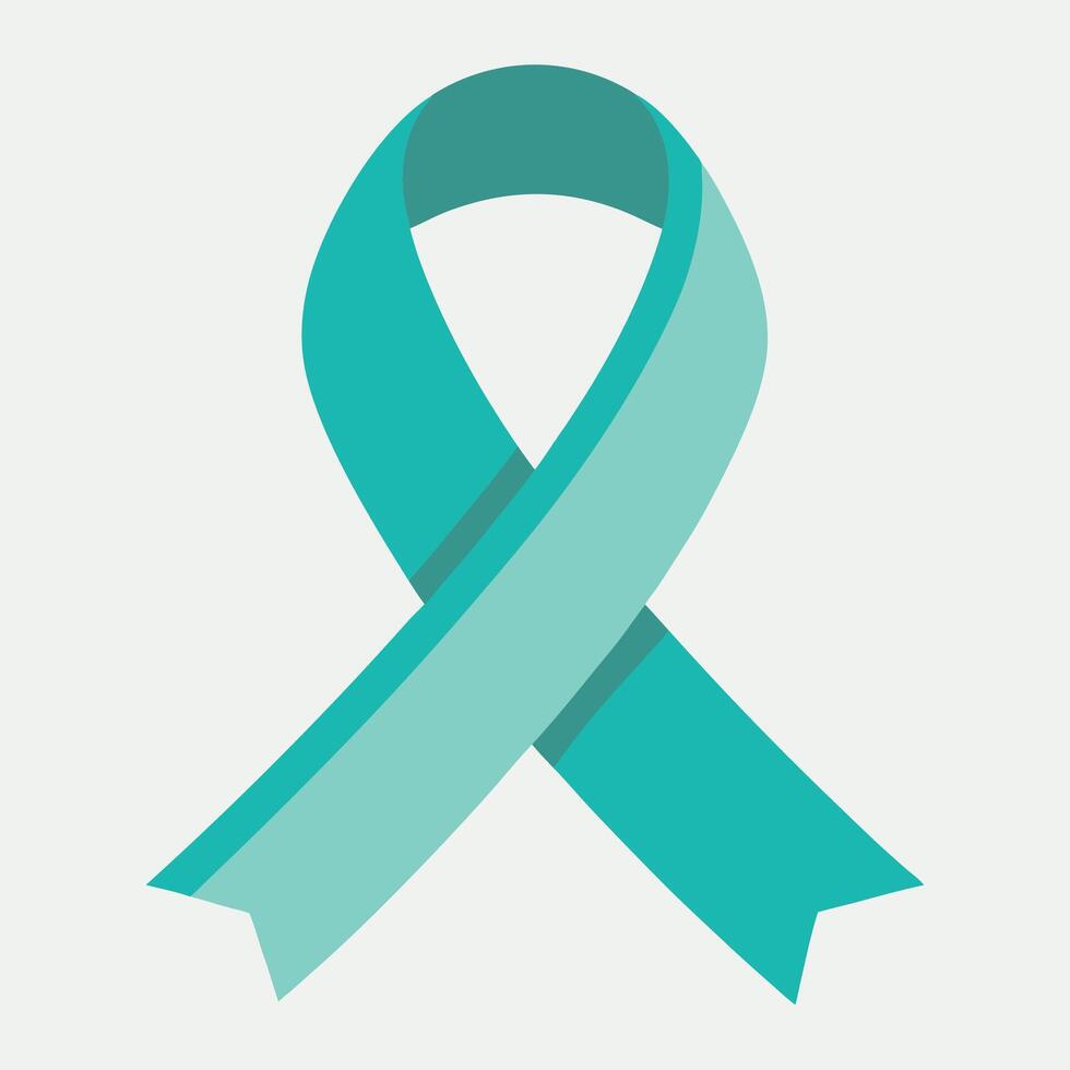 Teal Ribbon Awareness, Support, Hope, and Cervical Cancer Fight vector