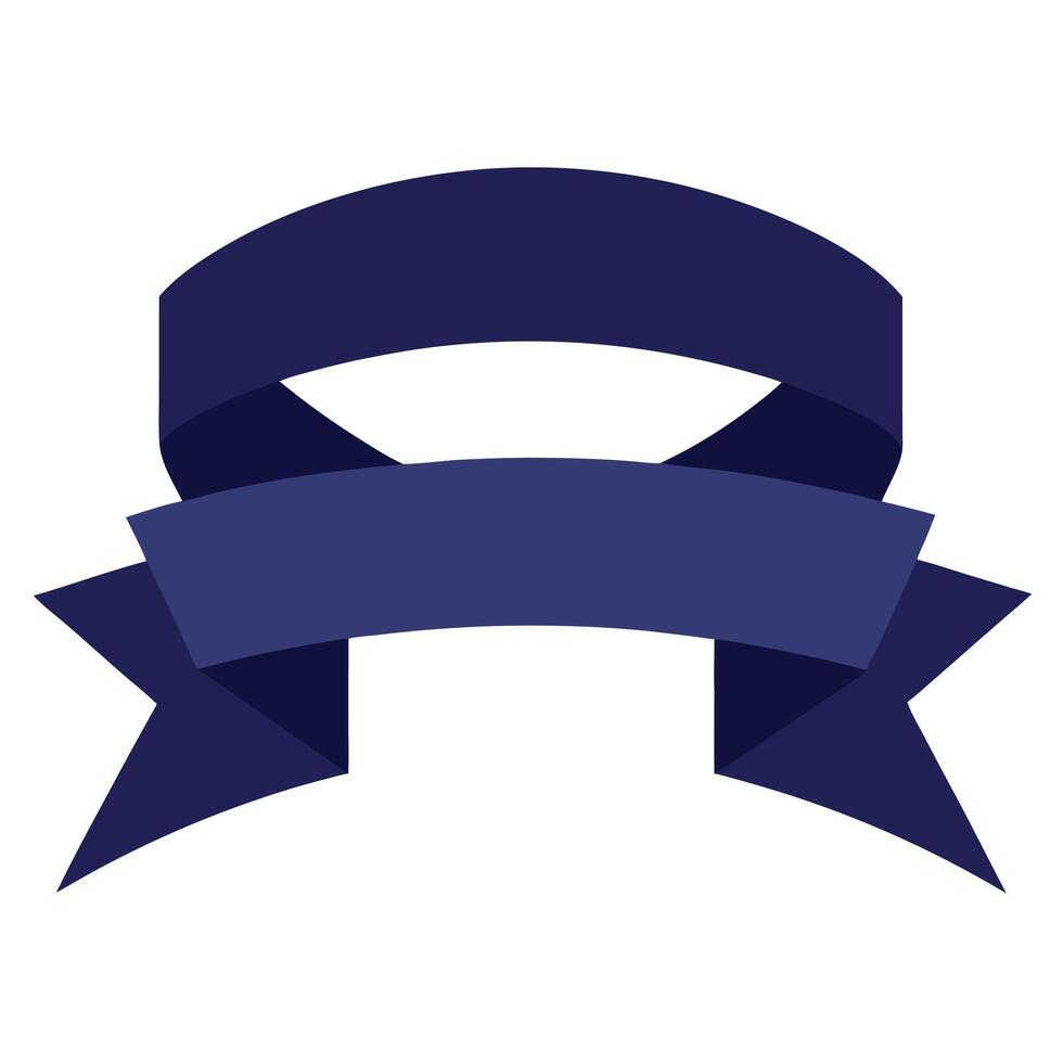 Dark Blue Award Ribbon Banner Design Element Graphic vector