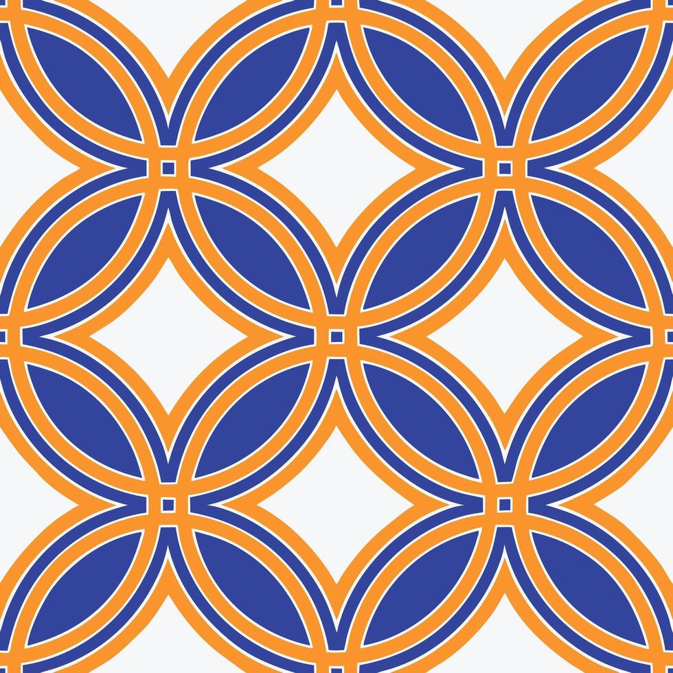 Abstract Geometric Seamless Pattern Blue Orange Circles Design vector