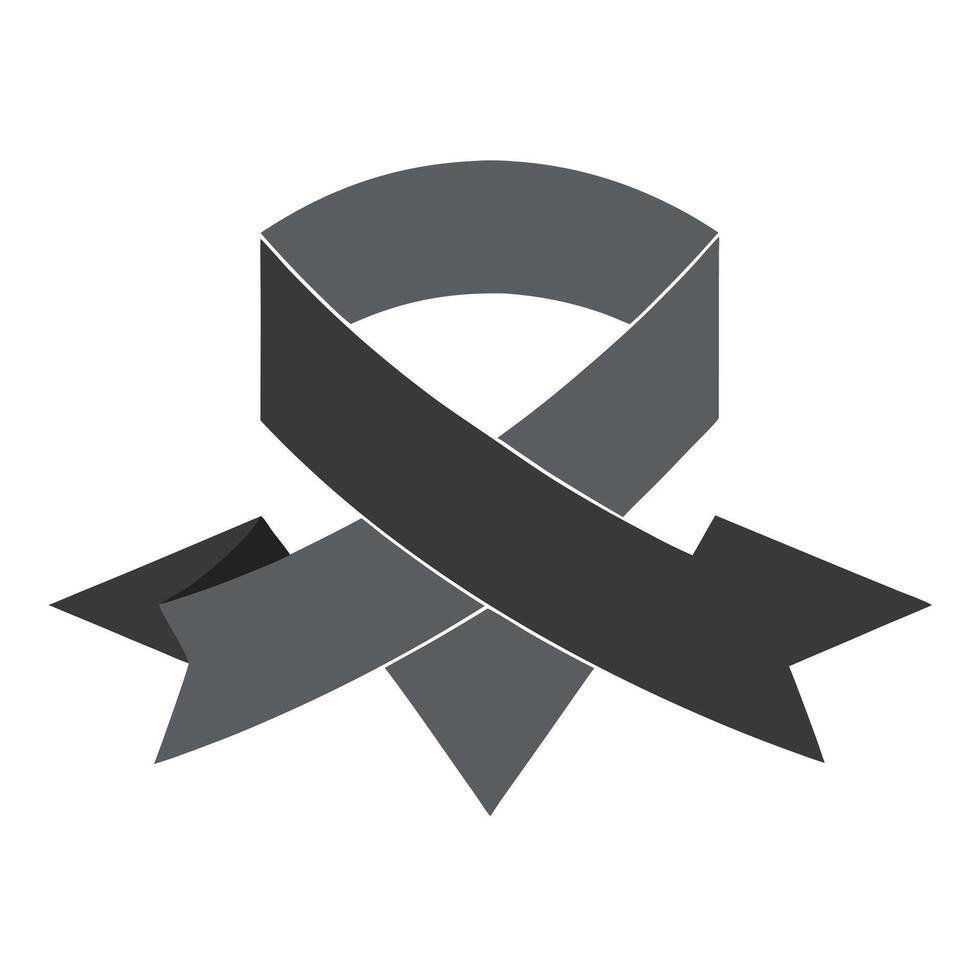 Gray Ribbon Awareness Symbol Support, Hope, and Remembrance vector