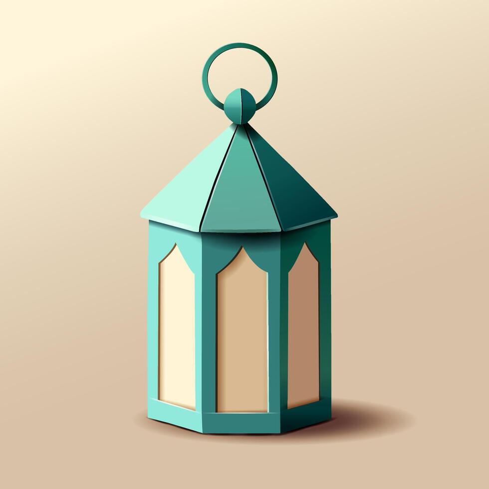 Paper Art Lantern Origami-Inspired Ramadan Design vector