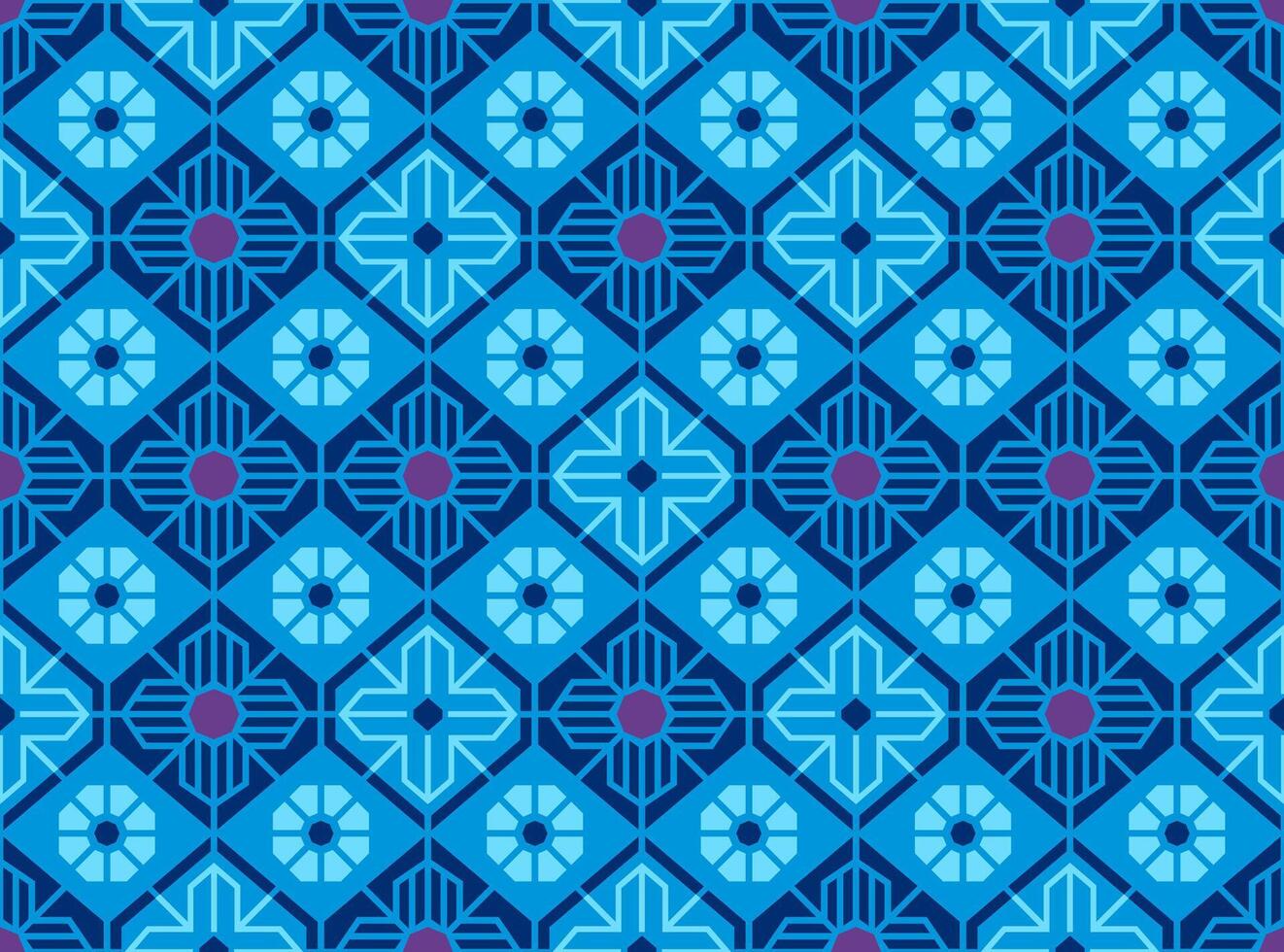 Blue Harmony Japanese Geometric Flow vector