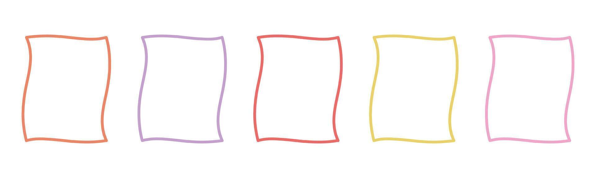 collection of colorful text paper, note paper boxes or hand draw frames illustration vector