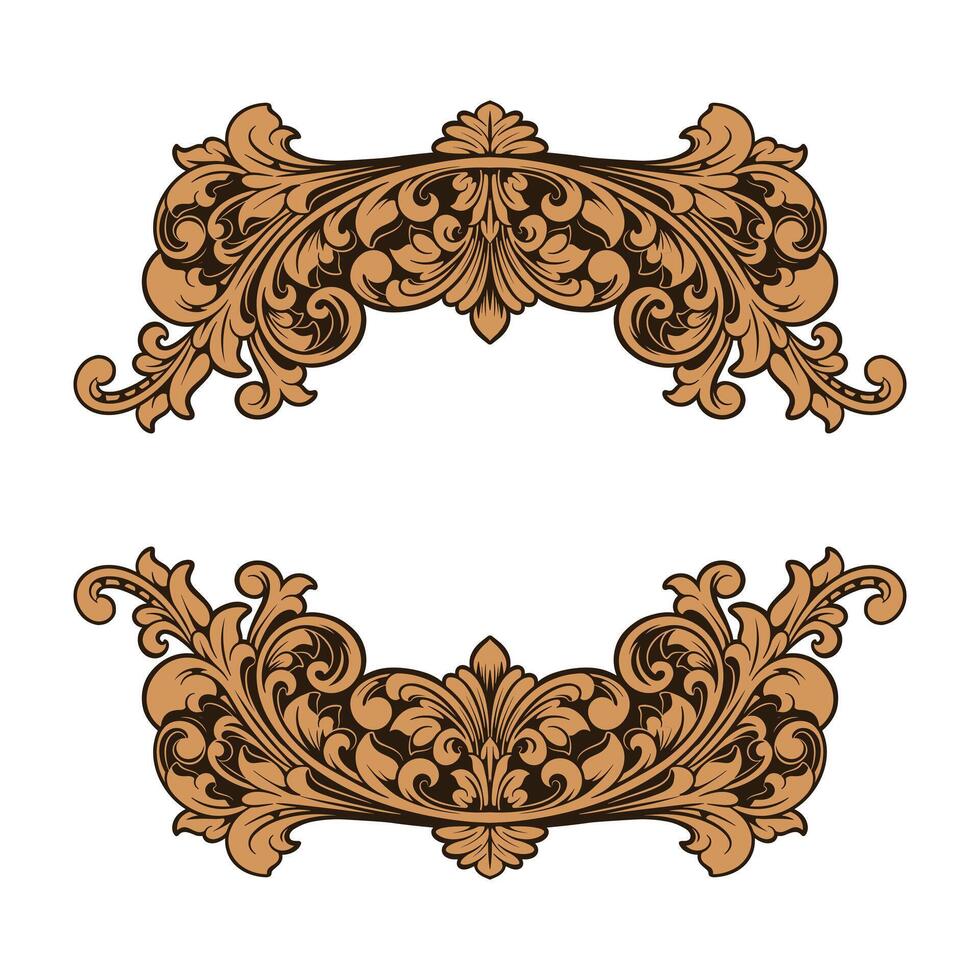 retro ornament frame wedding decoration vector