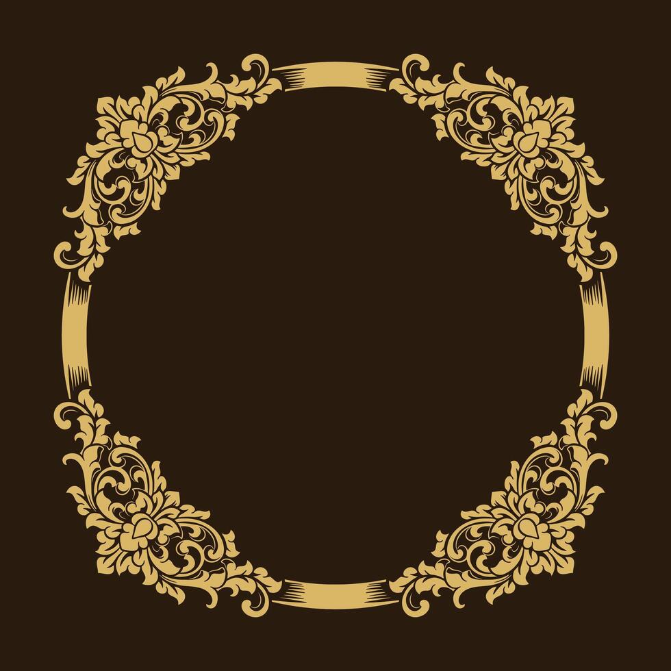 elegant golden border ornament luxury vector
