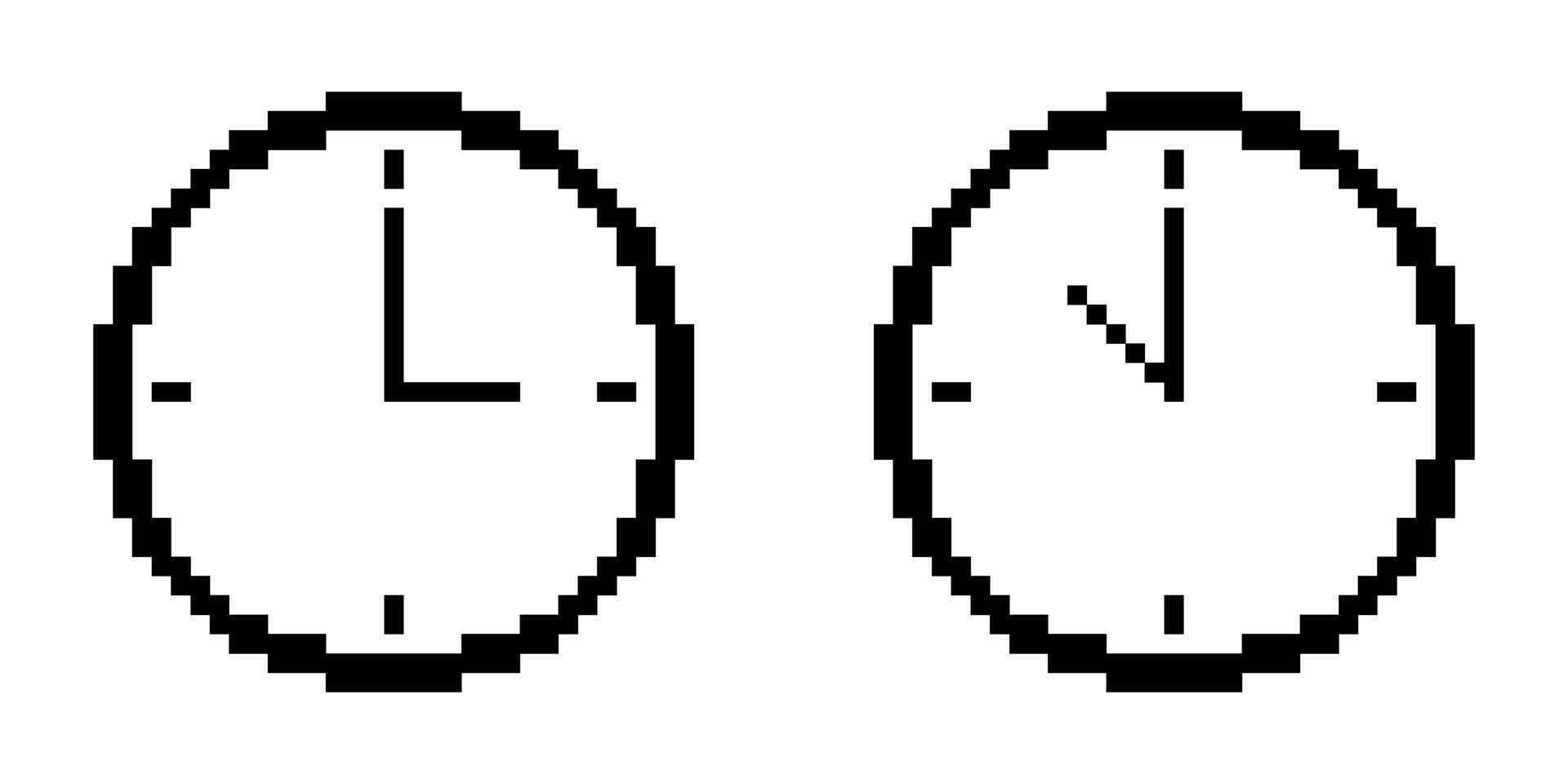 Time icon pixel art vector