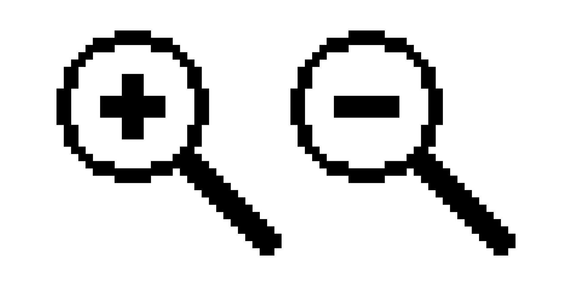 Zoom in, out magnifying icon vector