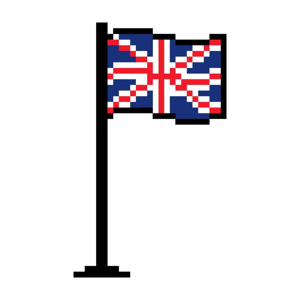 Uk national pixel flag icon vector