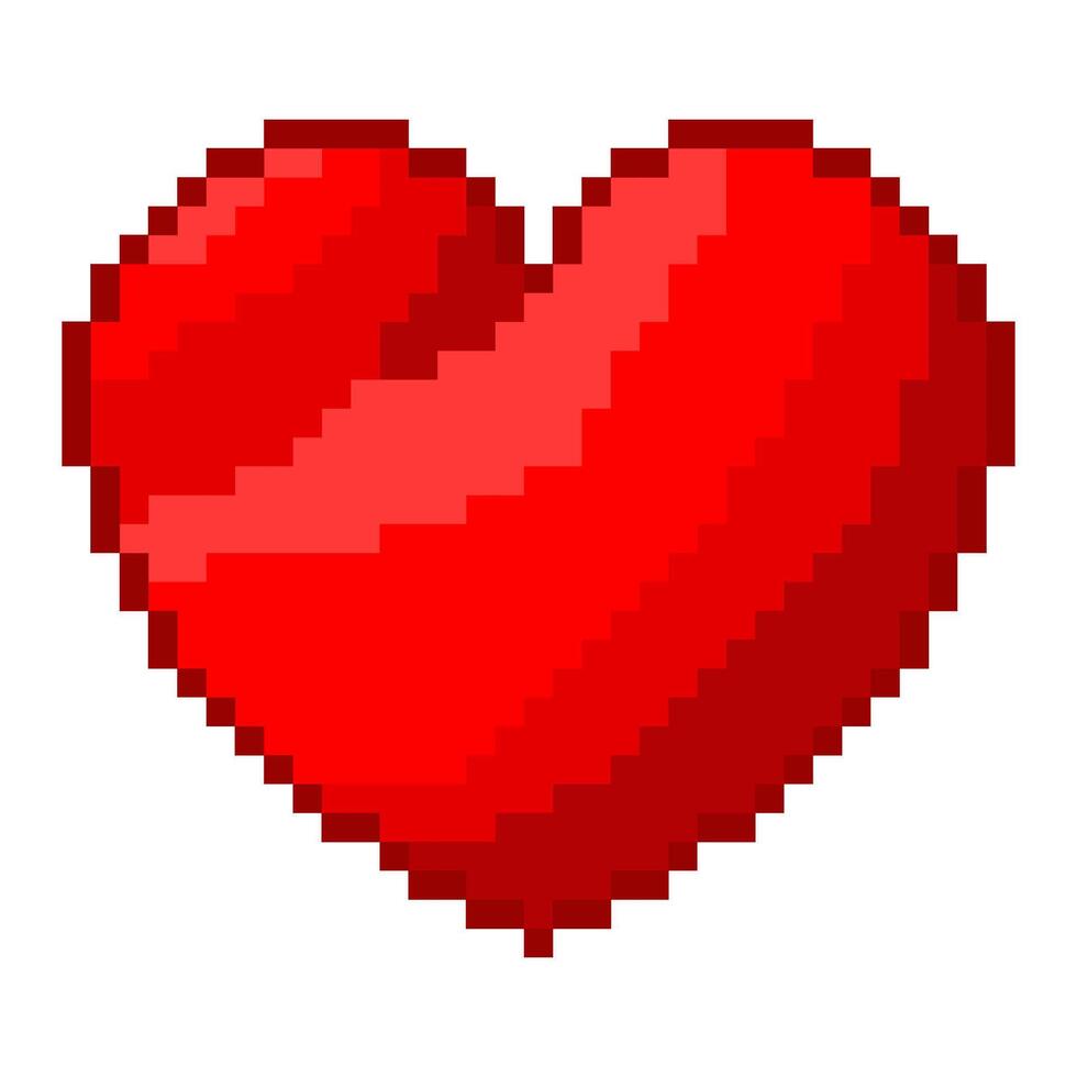 Heart icon pixel style valentine's day vector