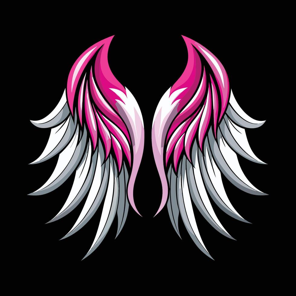 Minimalist Angel Wings on a black background vector