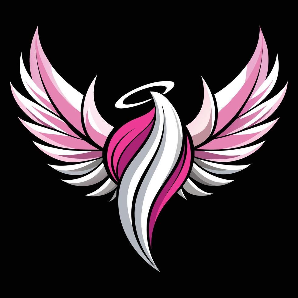 Angel Wings Illustration on a black background vector
