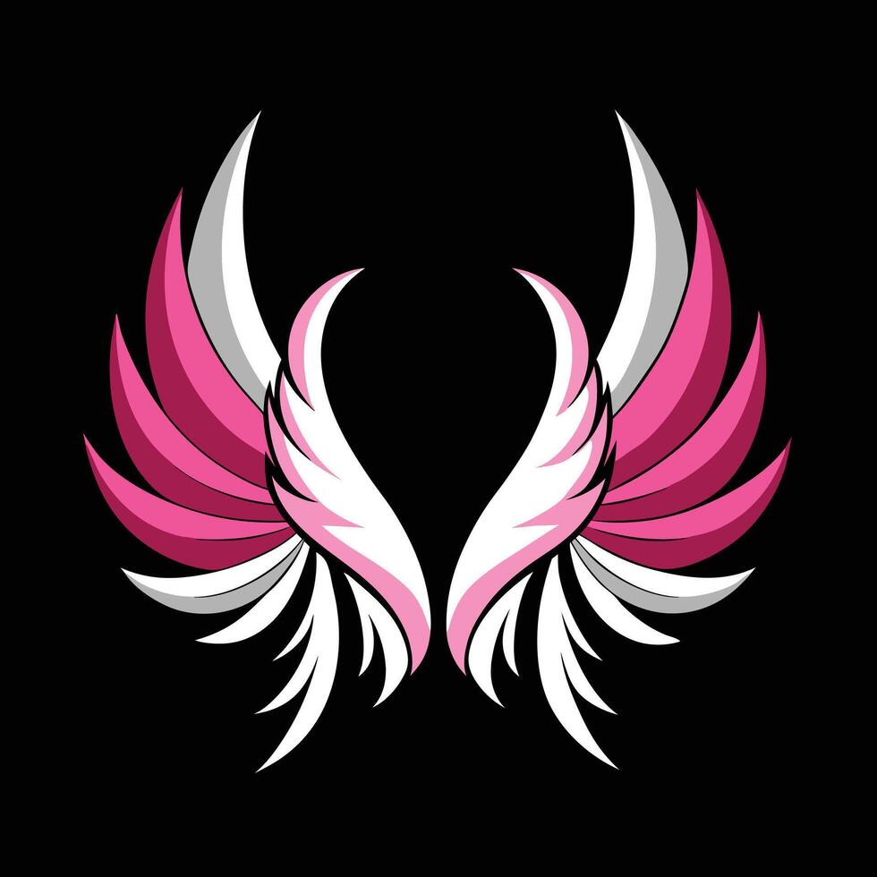 Stylish Angel Wings Illustration on a white background vector