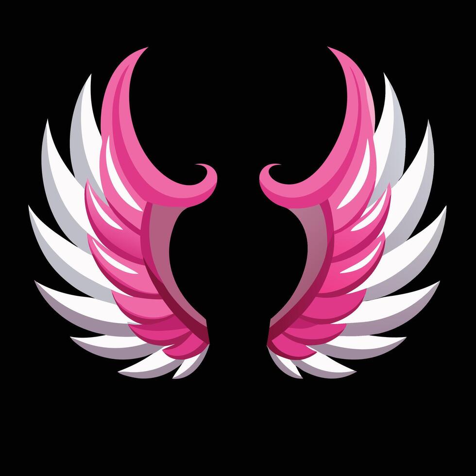 Beautiful Angel Wings on a black background vector