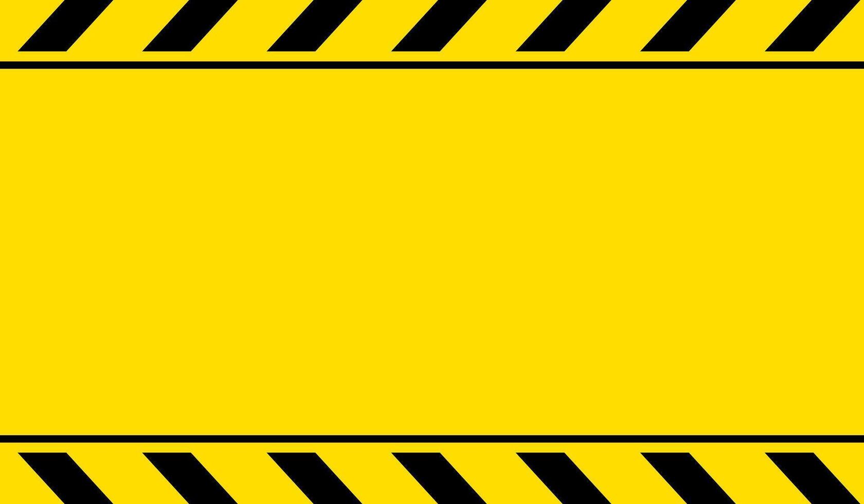 Yellow Background with Black Hazard Stripes, Warning Border Design for Safety Notices, Construction, or Caution Sign Templates vector