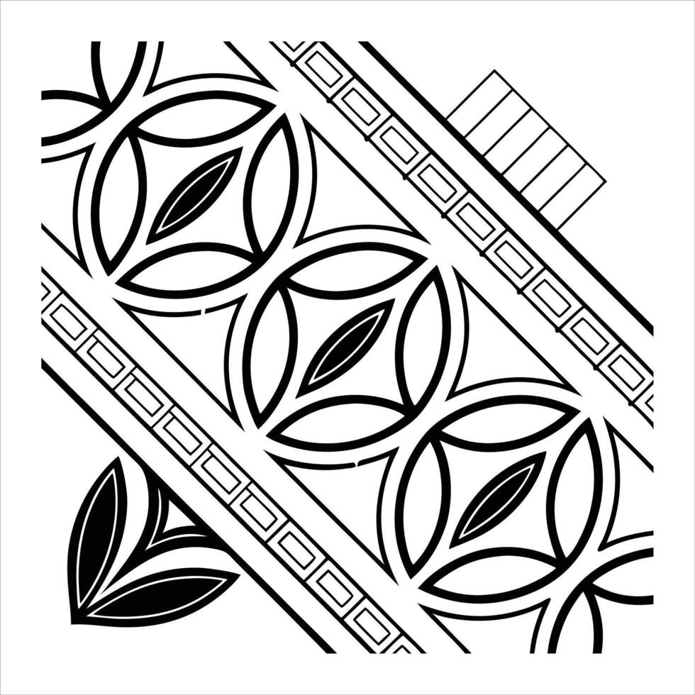 geometric ornament decorative silhouette set. vector
