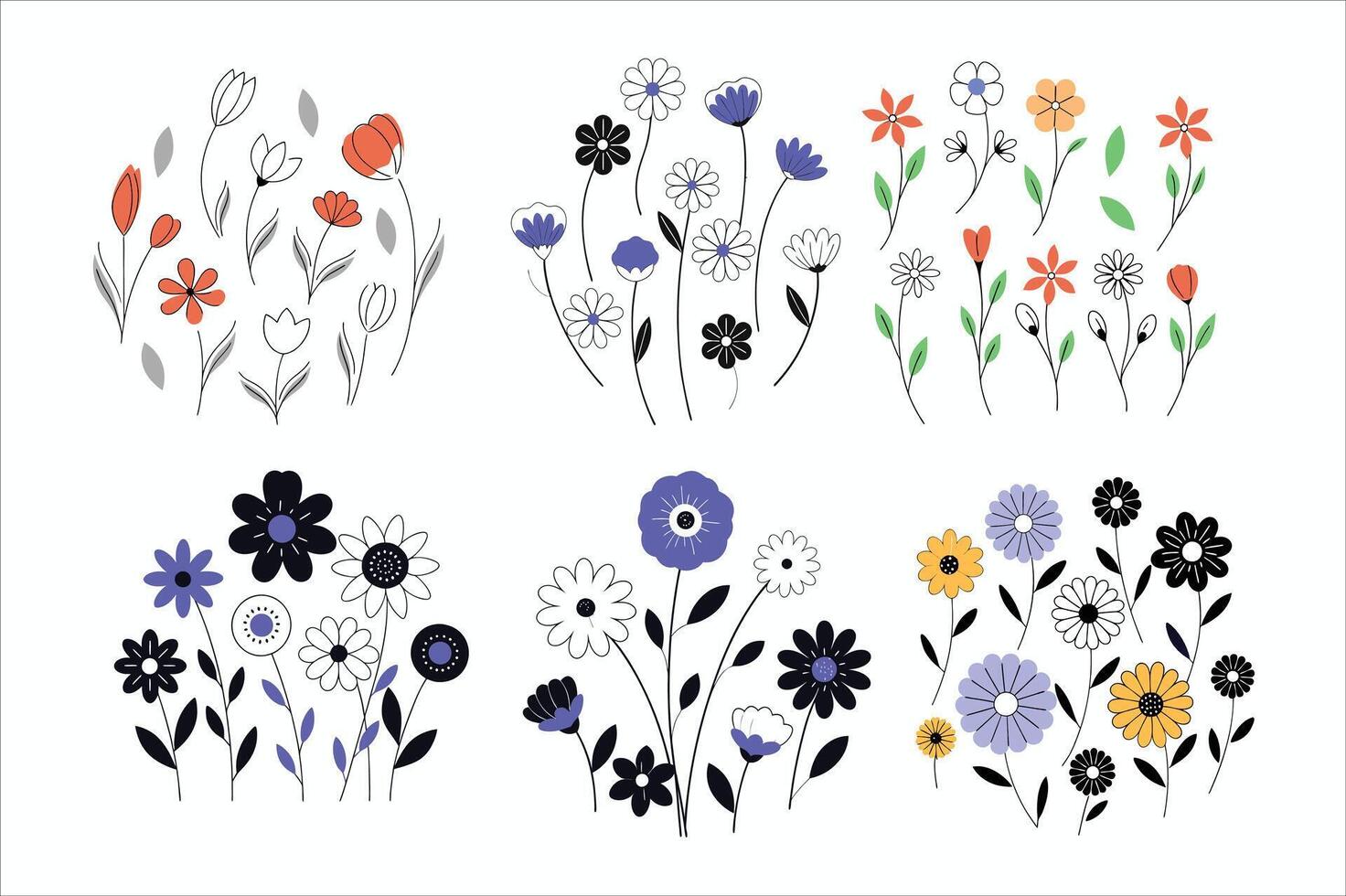 blooming flower illustration design vector
