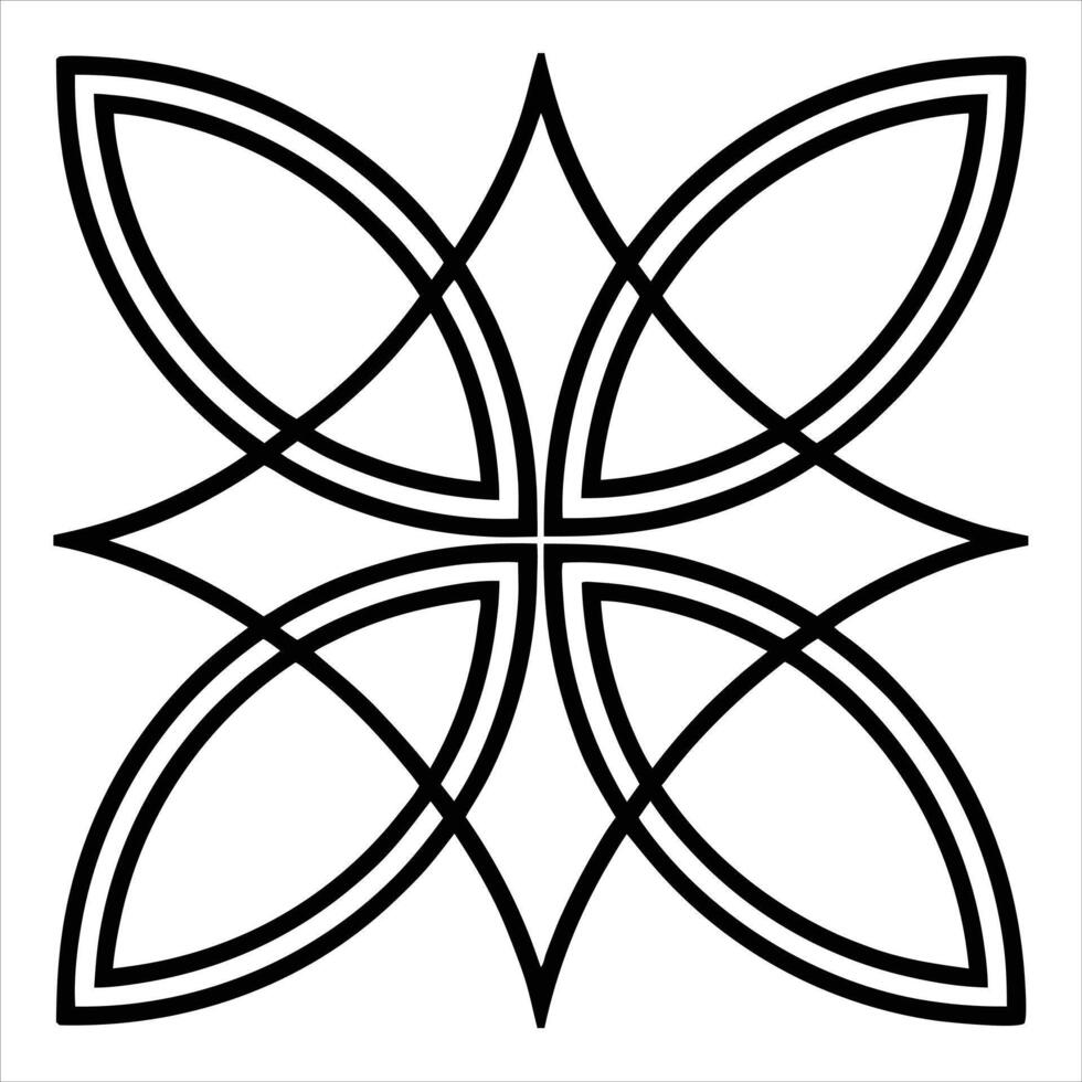 Linear geometric ornament decorative set. vector