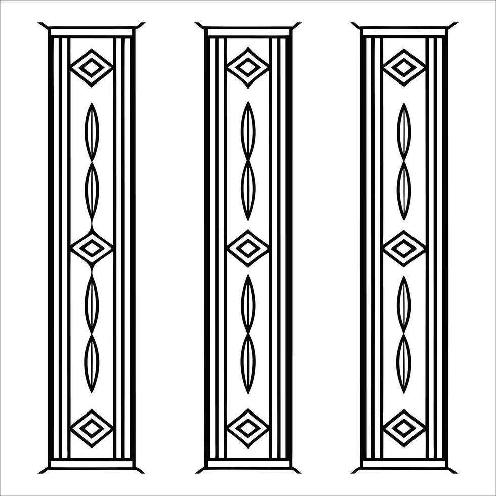 geometric ornament decorative linear set. vector