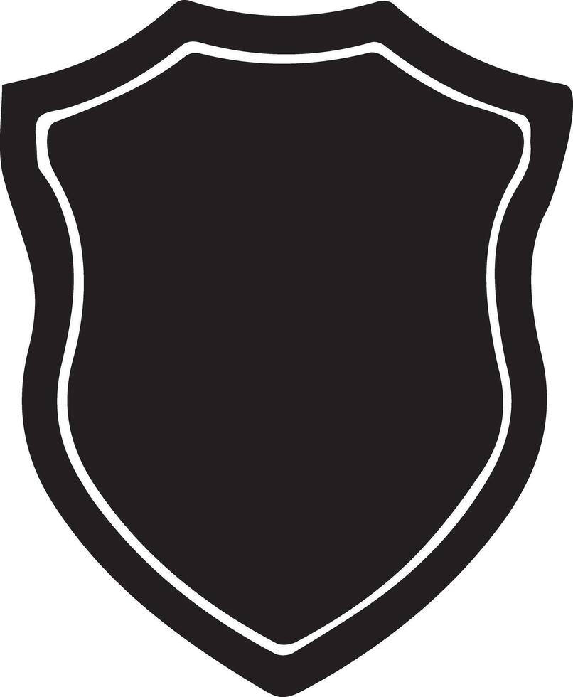 Flat Shield Icon in Silhouette Style vector