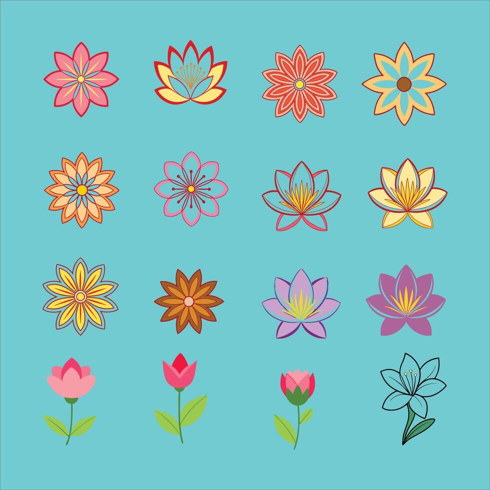 elegant blooming flower illustration design vector
