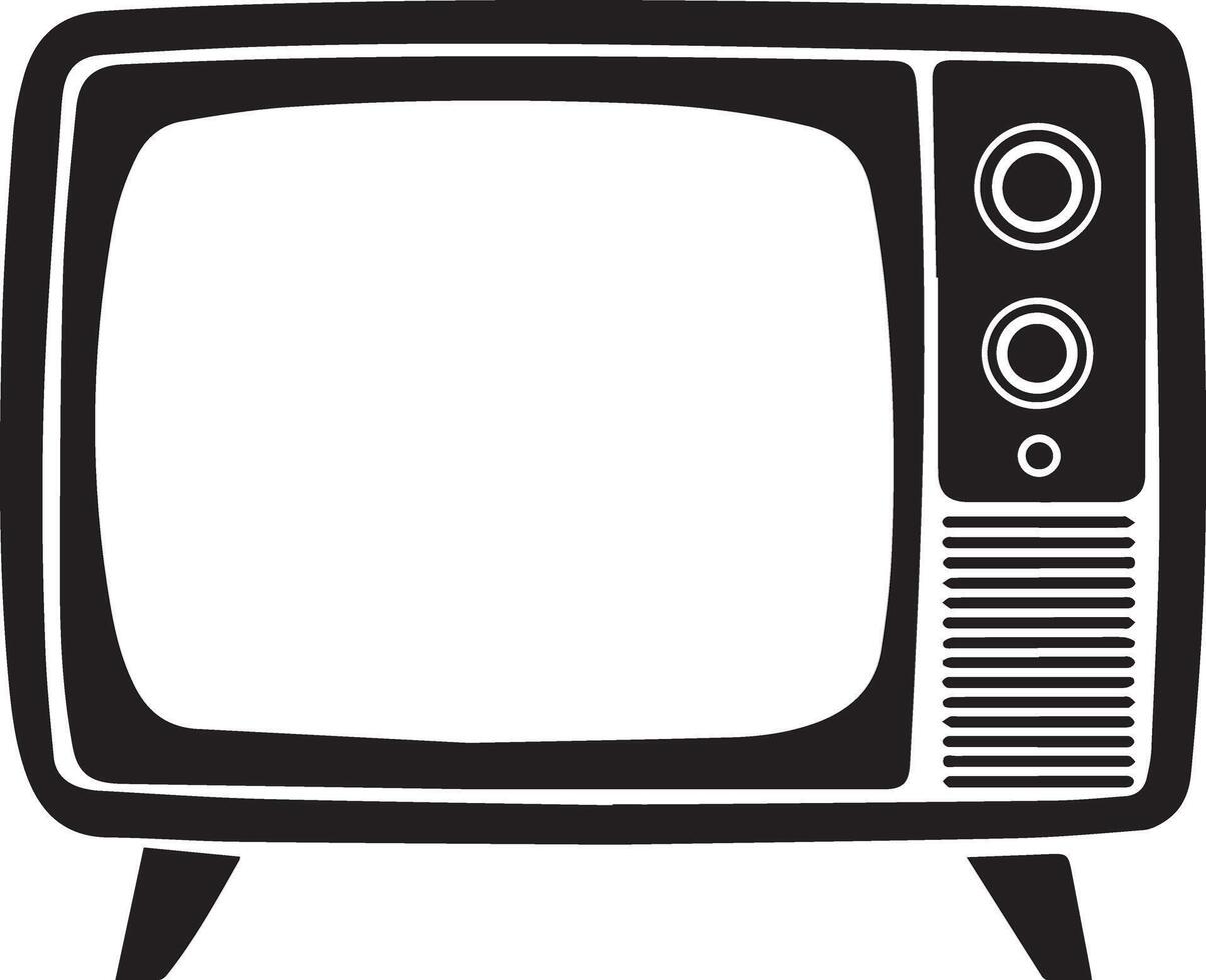 A silhouette image of retro Tv vector
