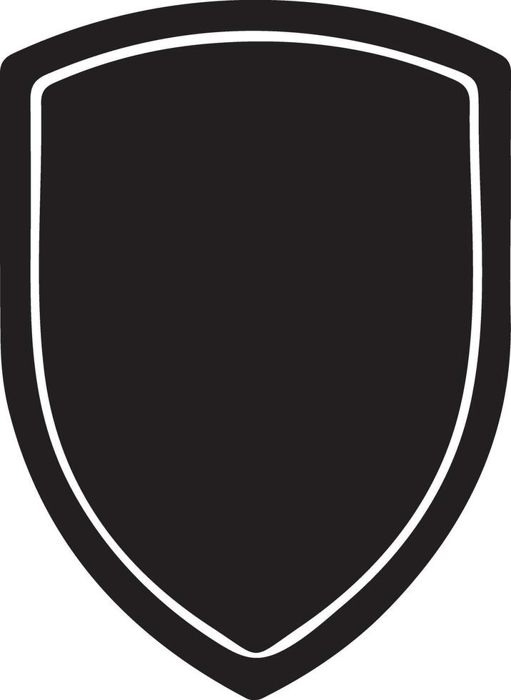 Flat simple Shield Silhouette Icon vector