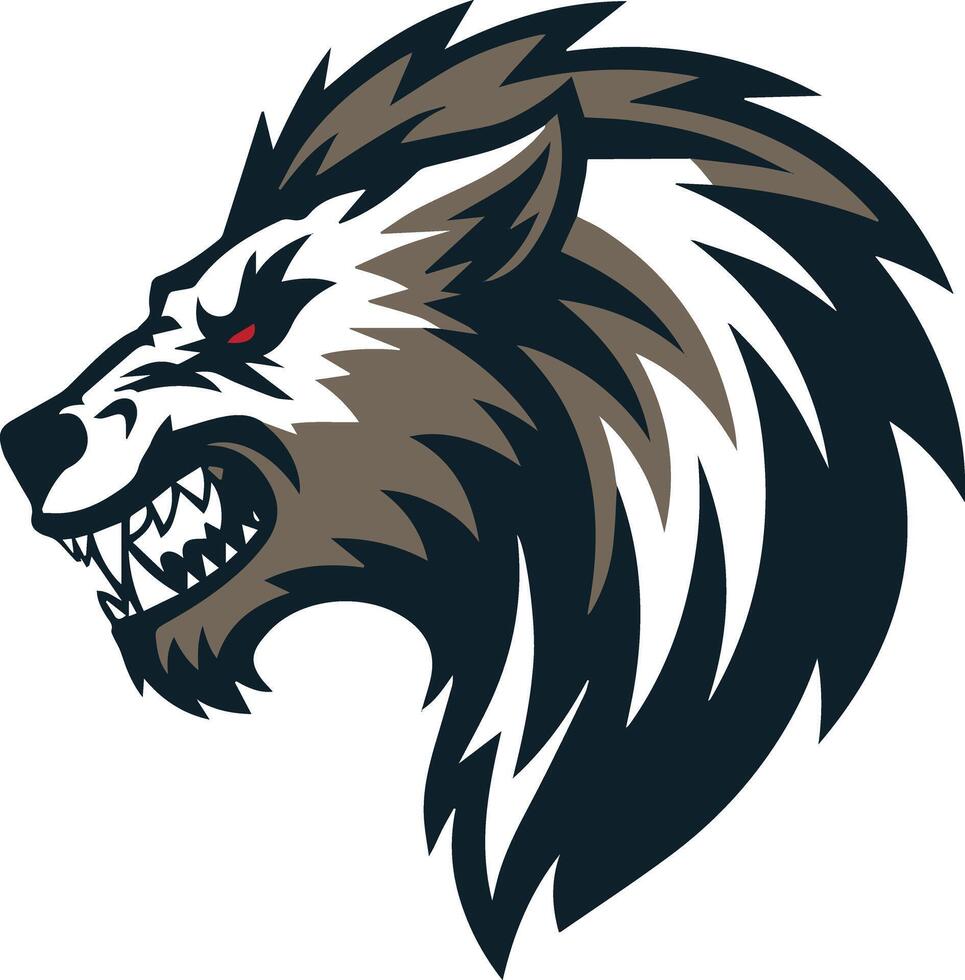 A beast head logo style illustration vector